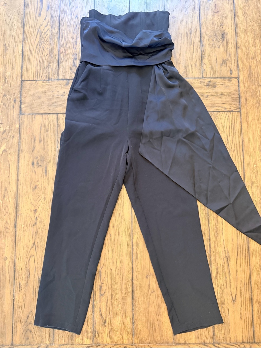 Steve Madden Strapless Black Jumpsuit with Side Sash Size Small